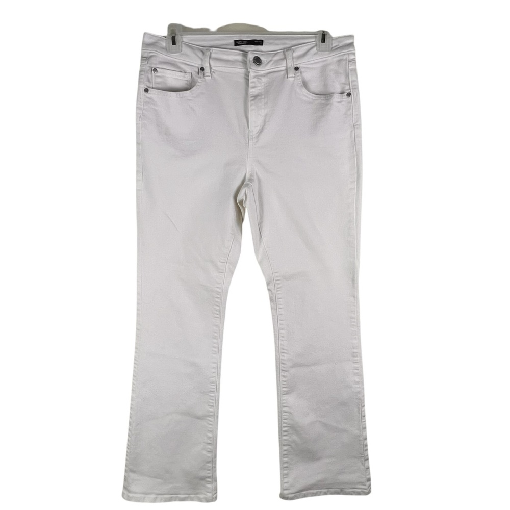 Simply Vera VeraWang Bootcut White Denim Jeans Size 14 Stretch Spring Summer